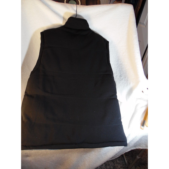 Unbranded Men’s L Grey‎ Black Reversible Full Zip Quilted Puffer Vest W/ Pockets - Picture 7 of 8